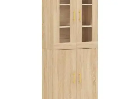 Dulap înalt, stejar sonoma, 69,5x34x180 cm, lemn compozit - 2/5