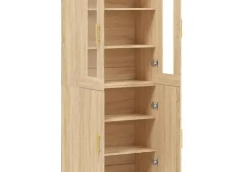 Dulap înalt, stejar sonoma, 69,5x34x180 cm, lemn compozit - 4/5