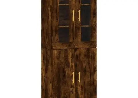 Dulap înalt, stejar fumuriu, 69,5x34x180, lemn compozit - 2/5