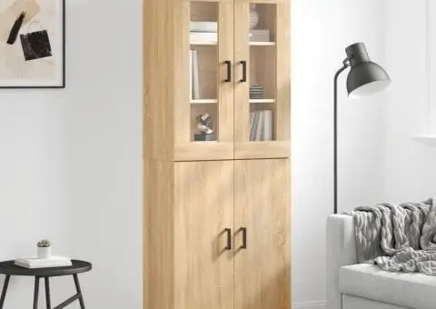 Dulap înalt, stejar sonoma, 69,5x34x180 cm, lemn compozit - 1/5