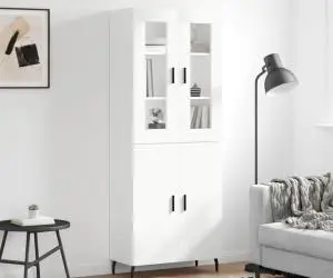 vidaXL Dulap înalt, alb, 69,5x34x180 cm, lemn compozit