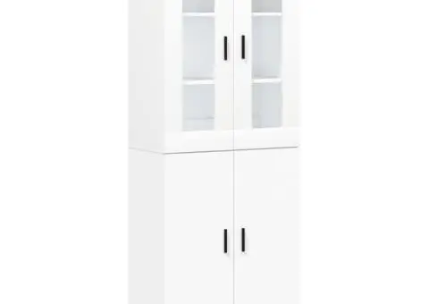 Dulap înalt, alb, 69,5x34x180 cm, lemn compozit - 2/5