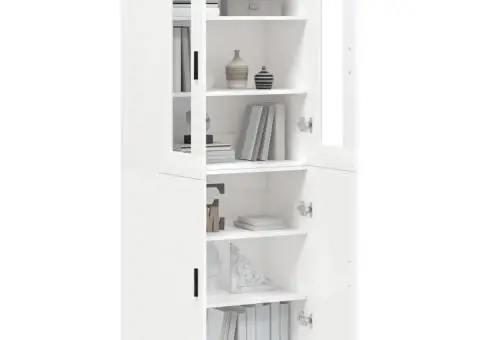 Dulap înalt, alb, 69,5x34x180 cm, lemn compozit - 3/5