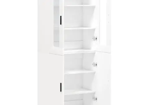 Dulap înalt, alb, 69,5x34x180 cm, lemn compozit - 4/5