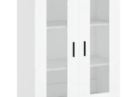 Dulap înalt, alb, 69,5x34x180 cm, lemn compozit - 5/5