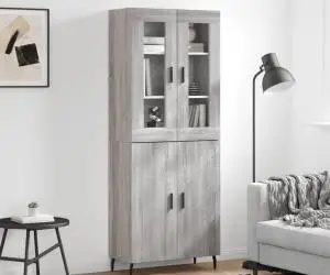 vidaXL Dulap înalt, gri sonoma, 69,5x34x180 cm, lemn compozit