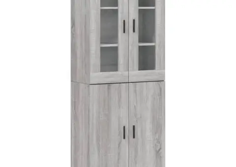 Dulap înalt, gri sonoma, 69,5x34x180 cm, lemn compozit - 2/5