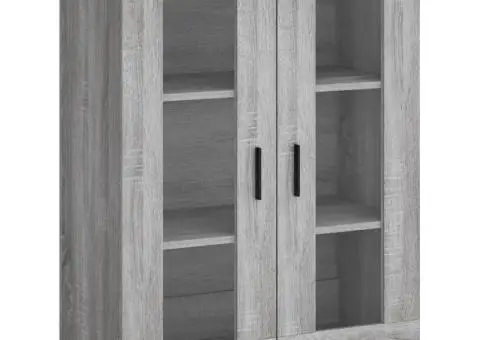 Dulap înalt, gri sonoma, 69,5x34x180 cm, lemn compozit - 5/5