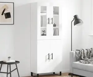 vidaXL Dulap înalt, alb, 69,5x34x180 cm, lemn compozit