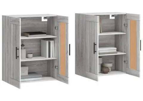 Dulapuri montate pe perete, 2 buc, gri Sonoma, lemn prelucrat - 3/5