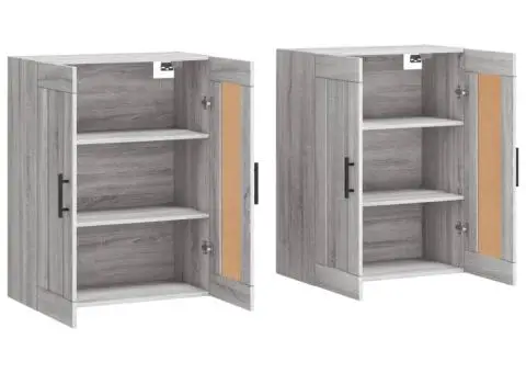 Dulapuri montate pe perete, 2 buc, gri Sonoma, lemn prelucrat - 4/5