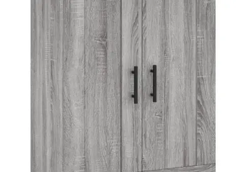 Dulapuri montate pe perete, 2 buc, gri Sonoma, lemn prelucrat - 5/5