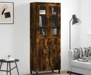 vidaXL Dulap înalt, stejar fumuriu, 69,5x34x180, lemn compozit