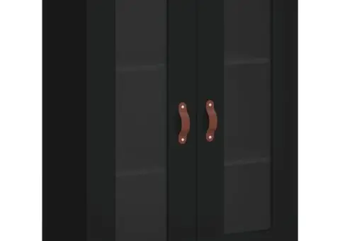 Dulap înalt, negru, 69,5x34x180 cm, lemn compozit - 5/5