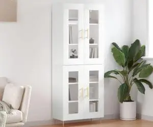 vidaXL Dulap înalt, alb, 69,5x34x180 cm, lemn compozit