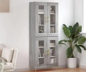 vidaXL Dulap înalt, gri sonoma, 69,5x34x180 cm, lemn compozit