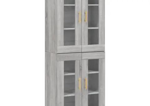 Dulap înalt, gri sonoma, 69,5x34x180 cm, lemn compozit - 2/5