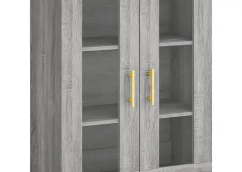 Dulap înalt, gri sonoma, 69,5x34x180 cm, lemn compozit - 5/5