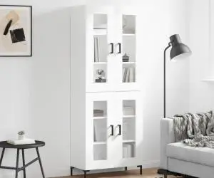 vidaXL Dulap înalt, alb, 69,5x34x180 cm, lemn compozit