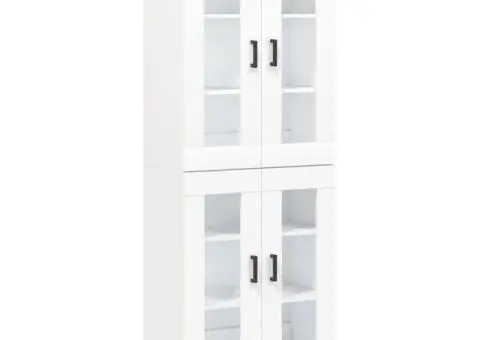 Dulap înalt, alb, 69,5x34x180 cm, lemn compozit - 2/5