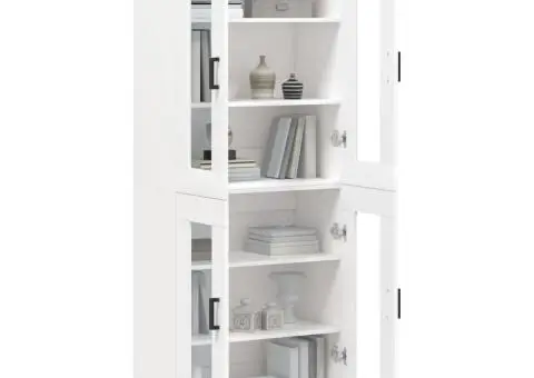 Dulap înalt, alb, 69,5x34x180 cm, lemn compozit - 3/5