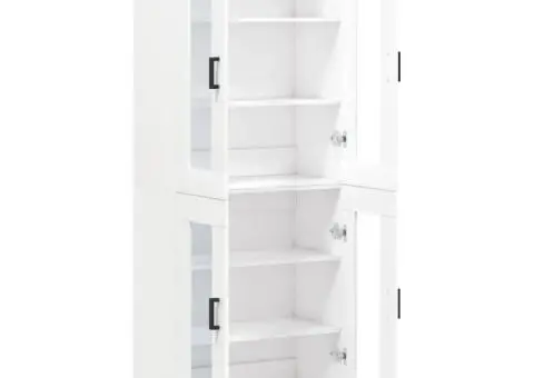 Dulap înalt, alb, 69,5x34x180 cm, lemn compozit - 4/5