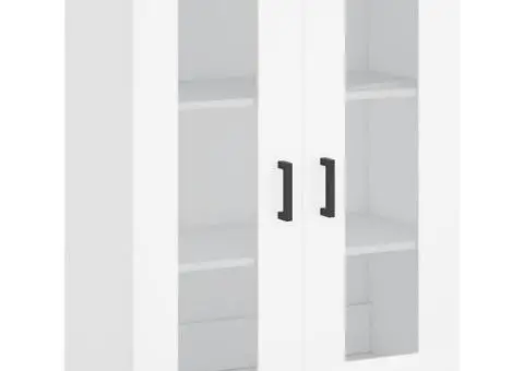 Dulap înalt, alb, 69,5x34x180 cm, lemn compozit - 5/5