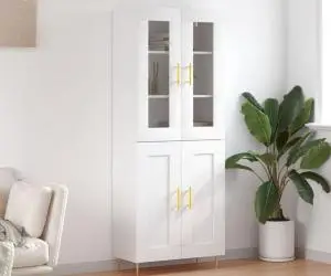 vidaXL Dulap înalt, alb, 69,5x34x180 cm, lemn compozit
