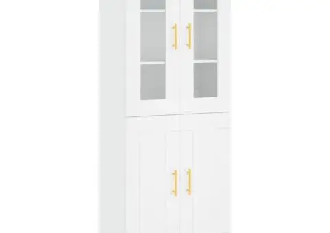 Dulap înalt, alb, 69,5x34x180 cm, lemn compozit - 2/5