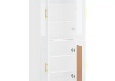 Dulap înalt, alb, 69,5x34x180 cm, lemn compozit - 4/5