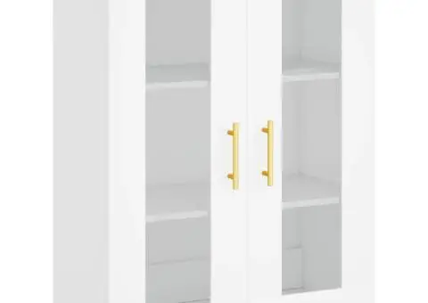 Dulap înalt, alb, 69,5x34x180 cm, lemn compozit - 5/5