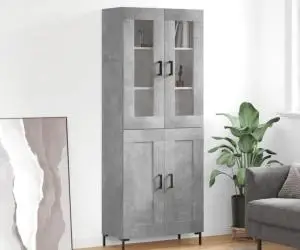 vidaXL Dulap înalt, gri beton, 69,5x34x180, lemn compozit