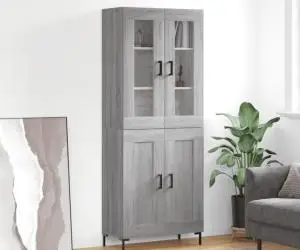vidaXL Dulap înalt, gri sonoma, 69,5x34x180 cm, lemn compozit