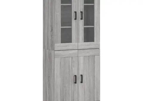 Dulap înalt, gri sonoma, 69,5x34x180 cm, lemn compozit - 2/5