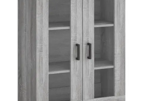 Dulap înalt, gri sonoma, 69,5x34x180 cm, lemn compozit - 5/5