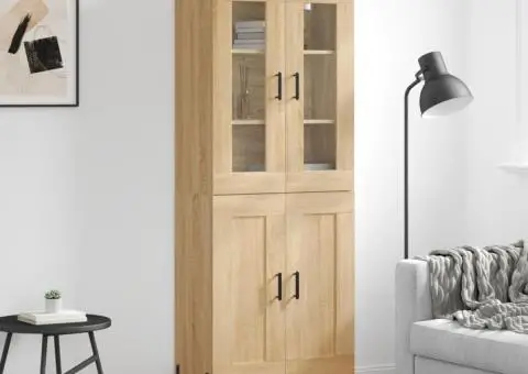 Dulap înalt, stejar sonoma, 69,5x34x180 cm, lemn compozit - 1/5