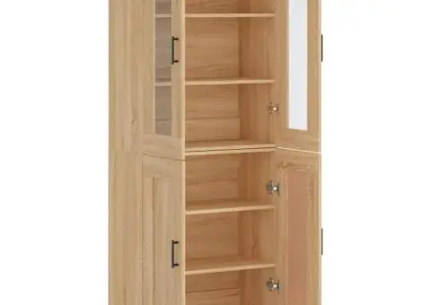 Dulap înalt, stejar sonoma, 69,5x34x180 cm, lemn compozit - 4/5