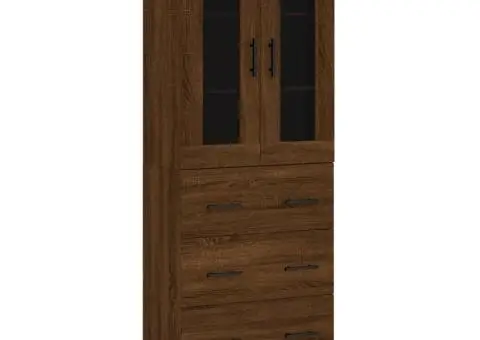 Dulap înalt, stejar maro, 69,5x34x180 cm, lemn compozit - 2/5