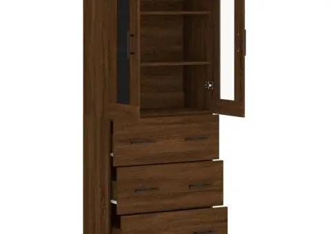 Dulap înalt, stejar maro, 69,5x34x180 cm, lemn compozit - 4/5