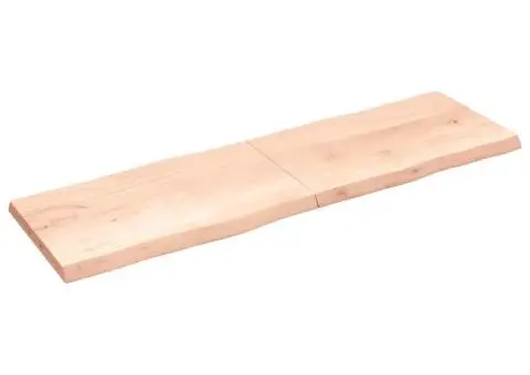 Blat masă 200x60x(2-6) cm lemn stejar netratat contur organic - 1/5