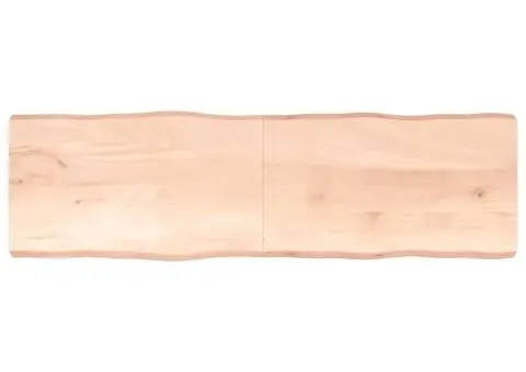 Blat masă 200x60x(2-6) cm lemn stejar netratat contur organic - 2/5