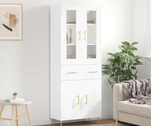 vidaXL Dulap înalt, alb, 69,5x34x180 cm, lemn compozit