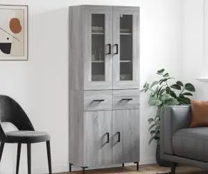 vidaXL Dulap înalt, gri sonoma, 69,5x34x180 cm, lemn compozit