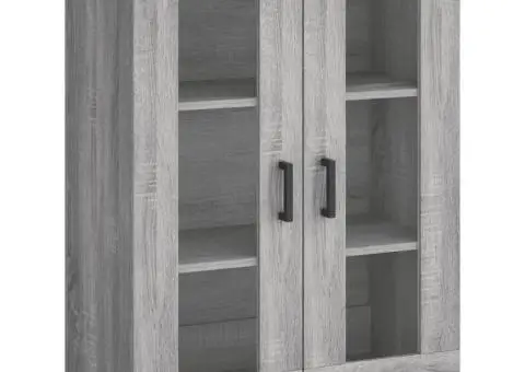 Dulap înalt, gri sonoma, 69,5x34x180 cm, lemn compozit - 5/5