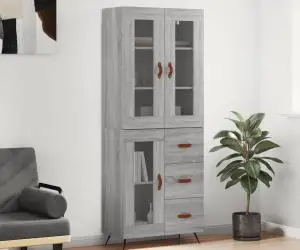 vidaXL Dulap înalt, gri sonoma, 69,5x34x180 cm, lemn compozit