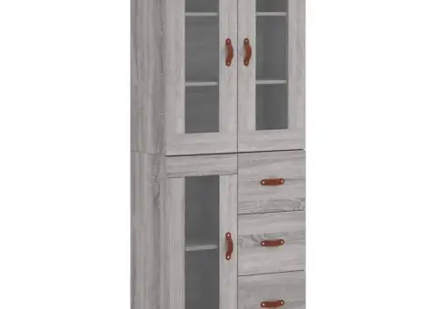 Dulap înalt, gri sonoma, 69,5x34x180 cm, lemn compozit - 2/5