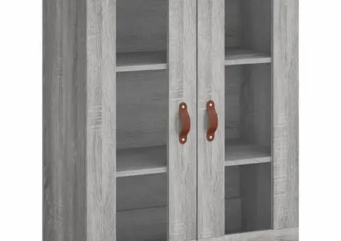 Dulap înalt, gri sonoma, 69,5x34x180 cm, lemn compozit - 5/5