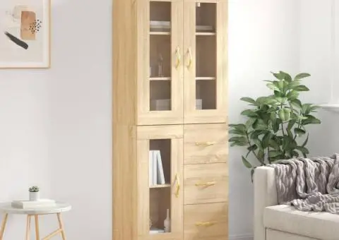 Dulap înalt, stejar sonoma, 69,5x34x180 cm, lemn compozit - 1/5