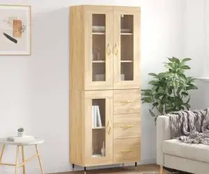 vidaXL Dulap înalt, stejar sonoma, 69,5x34x180 cm, lemn compozit
