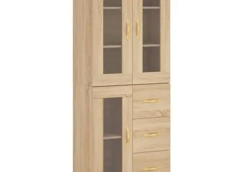 Dulap înalt, stejar sonoma, 69,5x34x180 cm, lemn compozit - 2/5